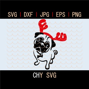 Christmas Dog Christmas Pug Pug Puppy Puppy Peeking Pug Etsy