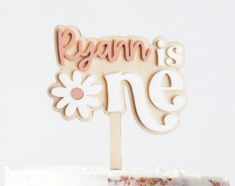 Custom One Daisy Cake Topper, First Birthday Cake Topper, One Cake Topper, Daisy Cake Topper, Personalized One Cake Topper, Boho Party Decor