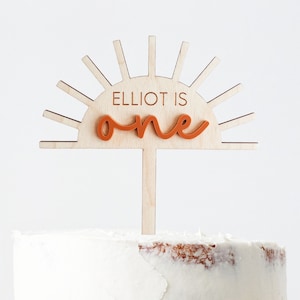 Custom One Sun Cake Topper, First Birthday Cake Topper, One Cake Topper, Sun Cake Topper, Personalized One Cake Topper, Boho Party Decor