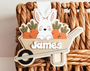 Easter Basket Tag, Personalized Easter Tag, Easter Bunny Tag, Easter Carrot Tag, Custom Easter Tag, Easter Basket Name Tag, Easter Tag
