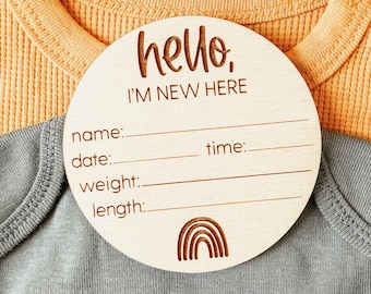 Wooden Birth Announcement, Birth Announcement Sign, Birth Stat Sign, Hospital Newborn Photo Sign, Newborn Baby Photo Prop, Baby Shower Gift