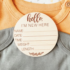 Wooden Birth Announcement, Birth Announcement Sign, Birth Stat Sign, Hospital Newborn Photo Sign, Newborn Baby Photo Prop, Baby Shower Gift