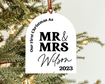 First Christmas As Mr. and Mrs. Ornament, 2023 Newlywed Christmas Ornament, Wedding Ornament, Newlywed Christmas Gift, Wedding Gift