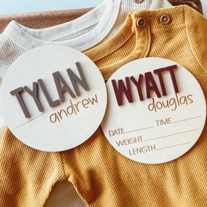 Faire-part de naissance en bois, panneau de faire-part de naissance, nom de bébé, panneau photo nouveau-né hôpital, accessoire photo nouveau-né, cadeau de baby shower