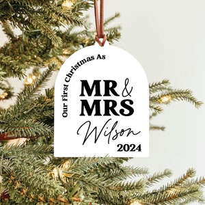 First Christmas As Mr. and Mrs. Ornament, 2024 Newlywed Christmas Ornament, Wedding Ornament, Newlywed Christmas Gift, Wedding Gift