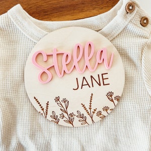 Wooden Birth Announcement, Birth Announcement Sign, Baby Name Sign, Hospital Newborn Photo Sign, Newborn Baby Photo Prop, Baby Shower Gift