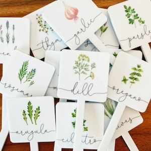 Herb Garden Stakes, Herb Plant Markers, Herb Garden Labels, Herb Garden Markers, Garden Labels, Acrylic Garden Stakes, Gift For Gardeners