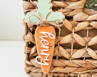 Easter Basket Tag, Personalized Easter Basket Name Tag, Custom Easter Tag, Carrot Easter Tag, Custom Carrot Tag, Personalized Name Tag