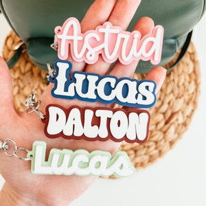 Acrylic Name Keychain, Backpack Name Keychain, 3D Name Keychain, Personalized Name Keychain, Backpack Name Tag, Diaper Bag Tag, Keychain