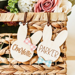 Easter Basket Tag, Personalized Easter Basket Tag, Custom Easter Tag, Wood Bunny Tag, Custom Bunny Tag, Personalized Name Tag, Easter Decor