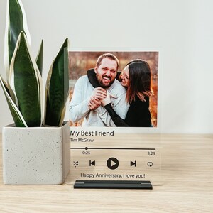 Personalized Acrylic Song Plaque, Acrylic Photo Print, Custom Music Plaque, Photo Anniversary Gift, Custom Photo Plaque, Photo Gift For Him