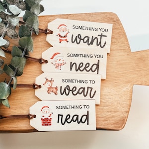 Mindful Gifting Christmas Tags, Want Need Wear Read Gift Tags, Reusable Christmas Gift Tags, Reusable Gift Tags, Reusable Holiday Gift Tags