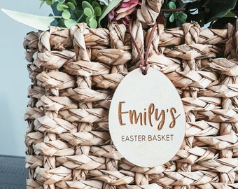 Easter Basket Tag, Personalized Easter Basket Tag, Custom Easter Tag, Wooden Easter Egg Tag, Custom Bunny Tag, Personalized Name Tag, Easter