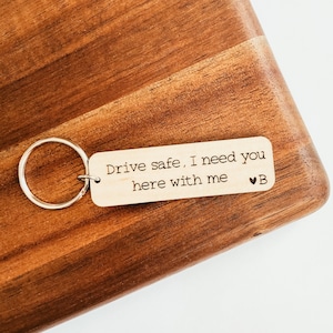 Custom Drive Safe Keychain, Personalized Keychain, Wooden Keychain, Engraved Keychain, Keychain, Gift for Loved One, Unique Gift Idea