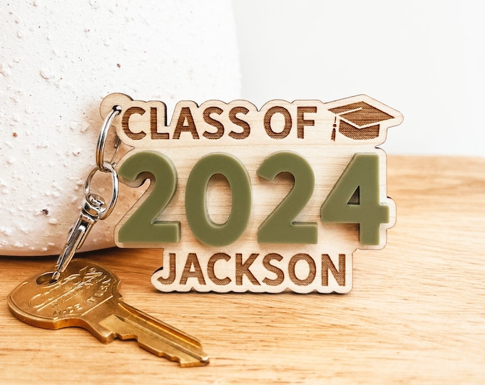 Class of 2024 Keychain, Graduation Keychain, Grad Keychain, Custom Graduation Gift, Personalized Graduation Gift, Keychain For Graduate