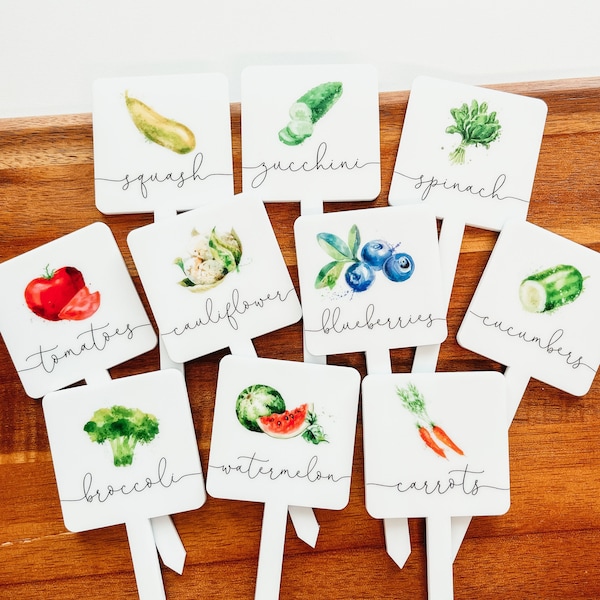 Fruit and Vegetable Garden Stakes, Vegetable Garden Labels, Plant Markers, Fruit Garden Markers, Garden Labels, Gift For Gardeners