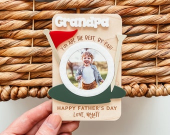 Imán para nevera con foto, imán personalizado con foto, imán de golf, imán para papá, imán para abuelo, imán para fotos, imán para marco de fotos