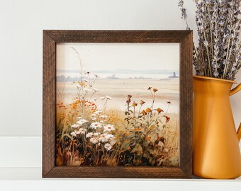 Watercolour Wildflower Field Wood Sign, Fall Farmhouse Sign, Fall Wood Sign, Autumn Wall Decor, Fall Home Decor, Fall Sign, Fall Art