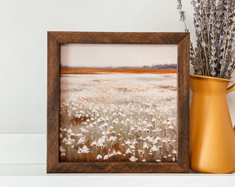 Watercolour White Flower Field Wood Sign, Fall Farmhouse Sign, Fall Wood Sign, Autumn Wall Decor, Fall Home Decor, Fall Sign, Fall Art