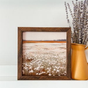 Watercolour White Flower Field Wood Sign, Fall Farmhouse Sign, Fall Wood Sign, Autumn Wall Decor, Fall Home Decor, Fall Sign, Fall Art