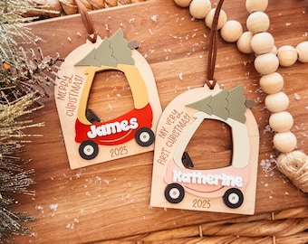 Baby's First Christmas Ornament 2025, Personalized Baby Christmas Ornament, Custom Wooden Newborn Ornament, 3D New Baby Christmas Ornament
