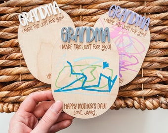 DIY Mother's Day Magnet, Custom Kid's Drawing Sign, Custom Mom Magnet, Custom Grandma Magnet, Mother's Day Gift, Mom Gift, Gift For Grandma