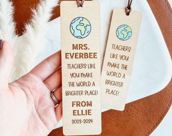 Custom Teacher Bookmark, Personalized Wood Bookmark, Engraved Bookmark, Teacher Appreciation Gift, Bookmark For Teacher, Custom Bookmark