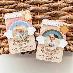 Fridge Photo Magnet, Custom Photo Frame Magnet, Rainbow Photo Magnet, Mom Photo Magnet, Grandma Photo Magnet, Mother's Day Gift, Mom Gift