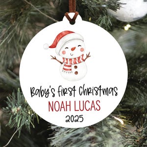 Baby&#39;s First Christmas Ornament, Personalized Baby Christmas Ornament, 2025 New Baby Ornament, Custom Holiday Ornament, Baby Christmas Gift