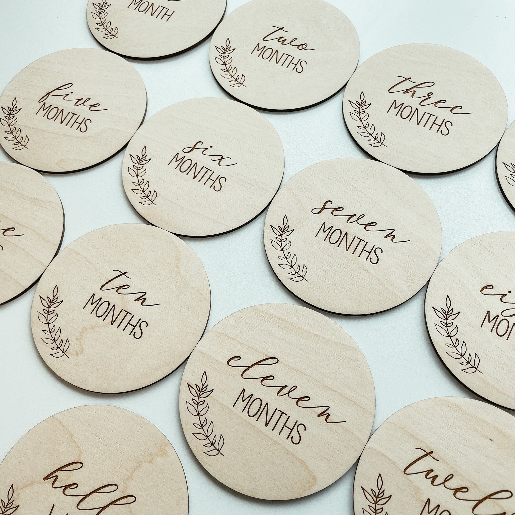Baby Milestone Cards, Wooden Monthly Milestones, Wood Birth ...