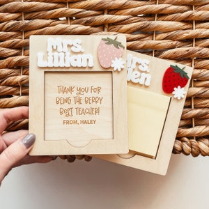 Personalized Sticky Note Holder, Custom Sticky Note Holder, End Of Year Teacher Gift, Teacher Appreciation Gift, Custom Note Pad Holder
