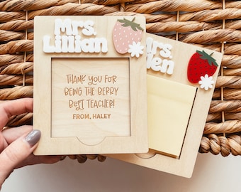 Personalized Sticky Note Holder, Custom Sticky Note Holder, End Of Year Teacher Gift, Teacher Appreciation Gift, Custom Note Pad Holder