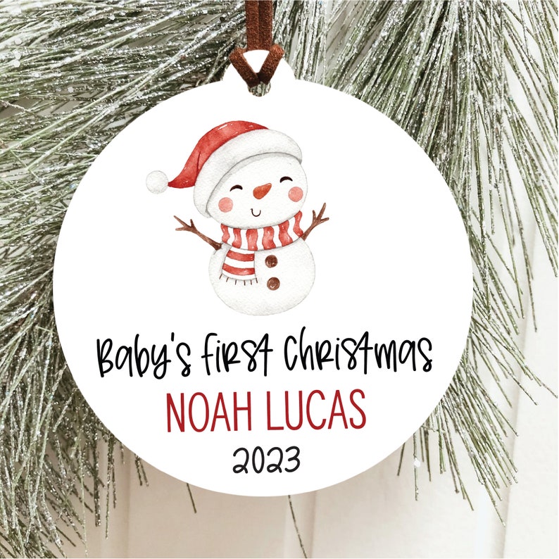 Baby's First Christmas Ornament, Personalized Baby Christmas Ornament, Custom Holiday Ornament, New Baby Christmas Gift, Rainbow Baby Gift image 9