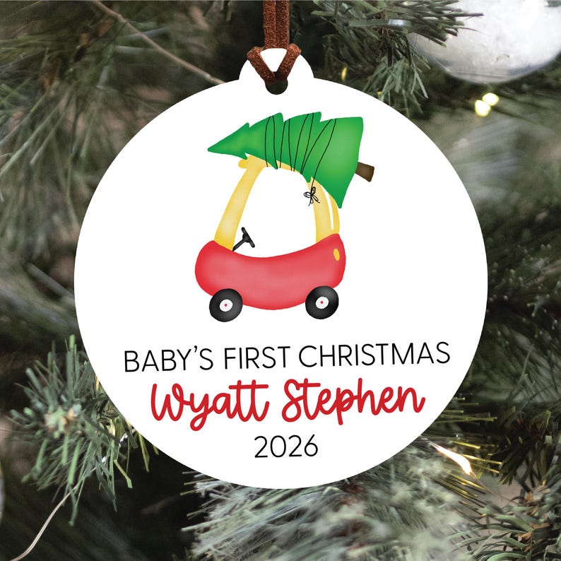 Baby's First Christmas Ornament 2026, Train Newborn Ornament 2026, Personalized Baby Christmas Ornament, Custom Holiday Ornament, Baby Gift image 4