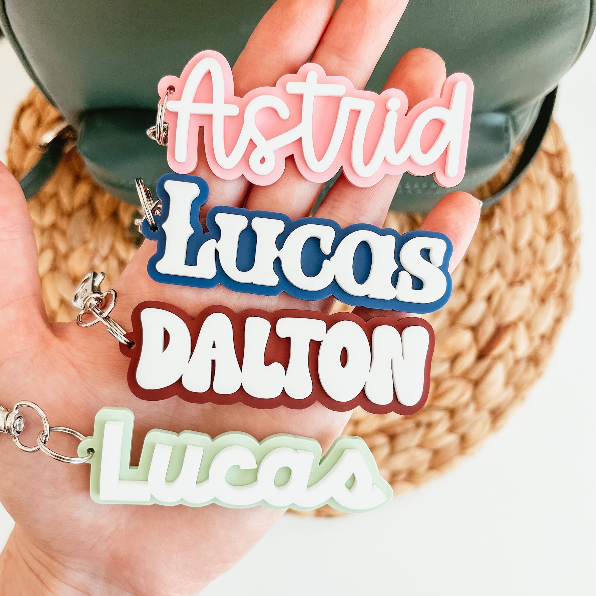 Acrylic Name Keychain, Backpack Name Keychain, 3D Name Keychain, Personalized Name Keychain, Backpack Name Tag, Diaper Bag Tag, Keychain