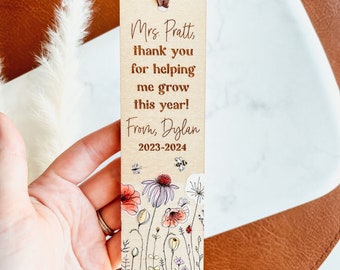 Custom Teacher Bookmark, Personalized Wood Bookmark, Engraved Bookmark, Teacher Appreciation Gift, Bookmark For Teacher, Custom Bookmark