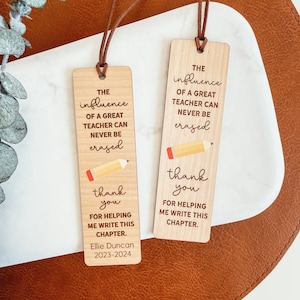 Custom Teacher Bookmark, Personalized Wood Bookmark, Engraved Bookmark, Teacher Appreciation Gift, Bookmark For Teacher, Custom Bookmark