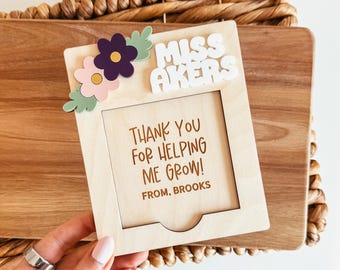 Personalized Sticky Note Holder, Teacher Sticky Note Holder, End Of Year Teacher Gift, Teacher Appreciation Gift, Custom Note Pad Holder