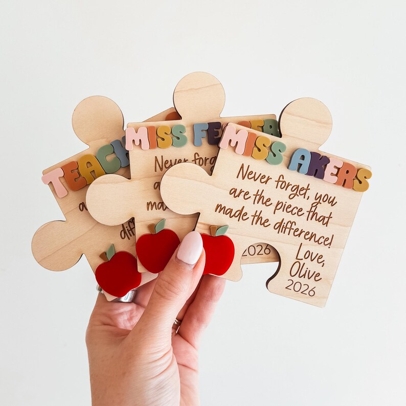 Personalized Teacher Puzzle Piece Magnet, Teacher Appreciation Gift ...