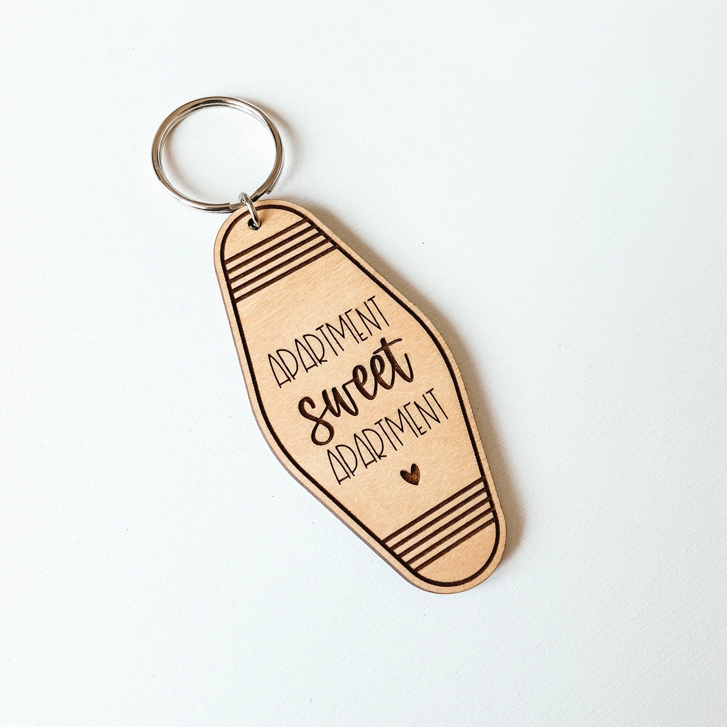 Apartment Sweet Apartment Hotel Style Keychain Wood Keychain Etsy