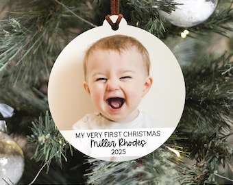 My First Christmas Photo Ornament, Baby's First Christmas Ornament, 2025 New Baby Holiday Ornament, Newborn Ornament, 2025 Baby Ornament