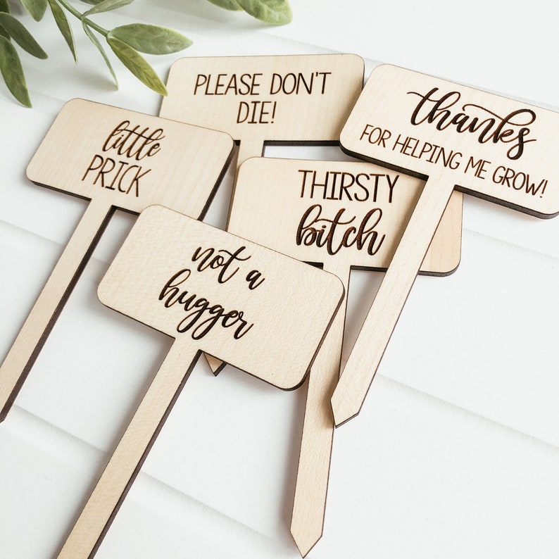 I Wet My Plants Plant Marker Funny Plant Sign Plant