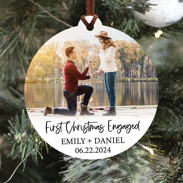 First Christmas Engaged Ornament 2025 Etsy