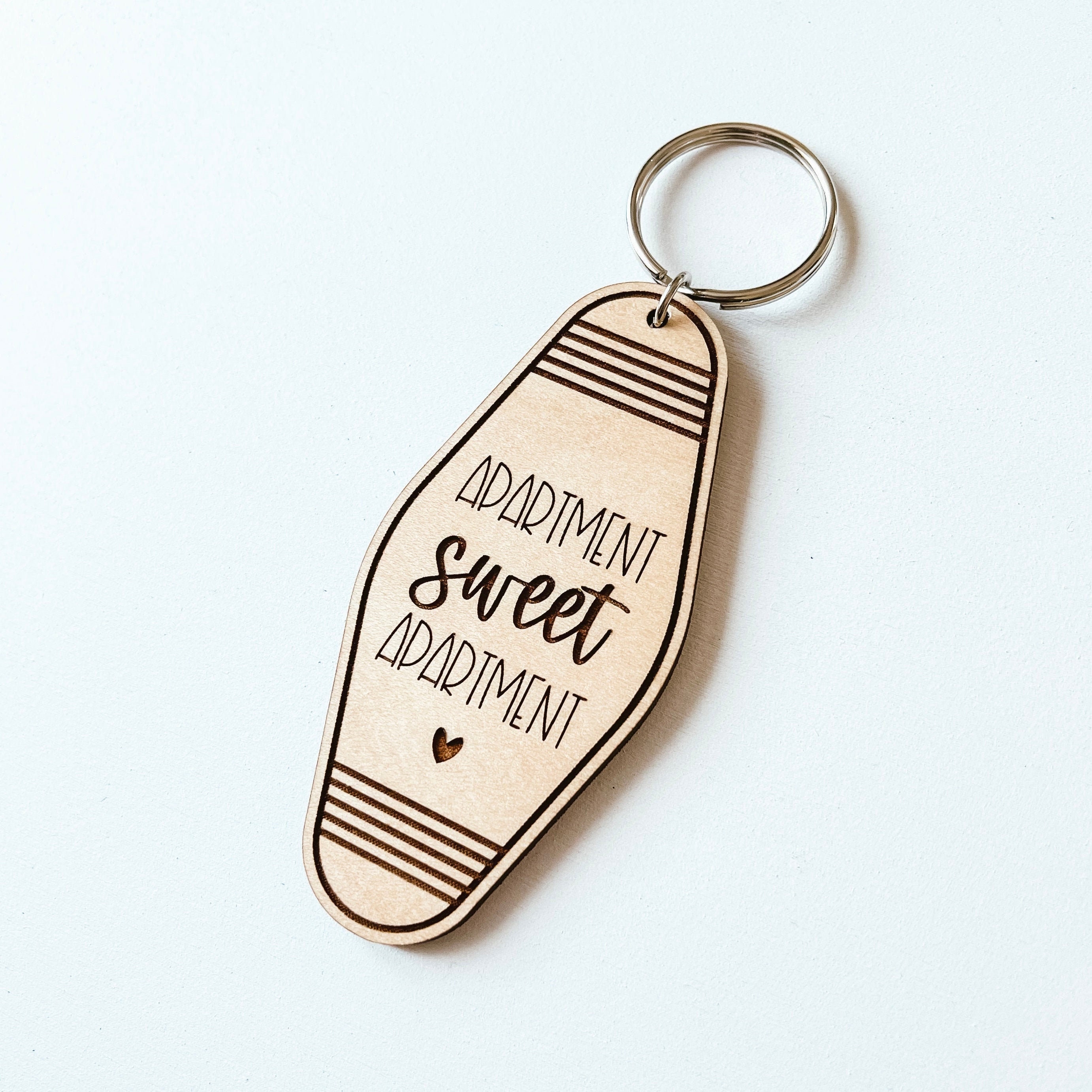 Apartment Sweet Apartment Hotel Style Keychain Wood Keychain Etsy