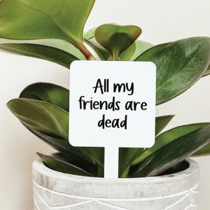 Funny Plant Markers Multiple Styles, Funny Plant Sign, Plant Markers, Garden Markers, Garden Stakes, Acrylic Garden Markers, Friend Gift My Friends Are Dead