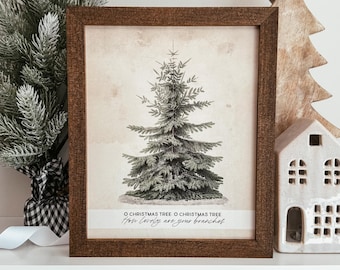 O Christmas Tree Wood Sign, Minimalist Christmas Sign, Christmas Home Decor, Christmas Framed Sign, Farmhouse Christmas Sign