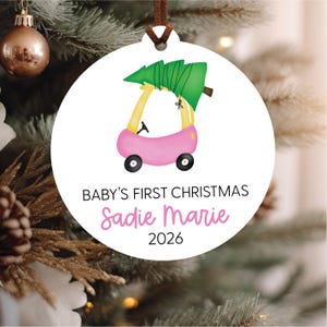 Baby's First Christmas Ornament 2026, Train Newborn Ornament 2026, Personalized Baby Christmas Ornament, Custom Holiday Ornament, Baby Gift image 8