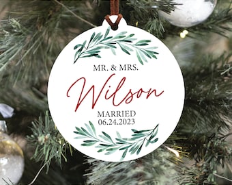 First Christmas Married 2023 Ornament, Personalized Newlywed Christmas Ornament, First Christmas As Mr. And Mrs. Ornament, Newlywed Gift