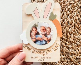 Easter Photo Magnet, Custom Photo Magnet, Some Bunny Loves You Magnet, Easter Magnet, Easter Gift, Picture Magnet, Photo Frame Magnet