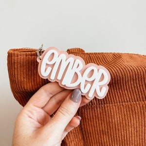 Acrylic Name Keychain, Backpack Name Keychain, 3D Name Keychain, Personalized Name Keychain, Backpack Name Tag, Diaper Bag Tag, Keychain